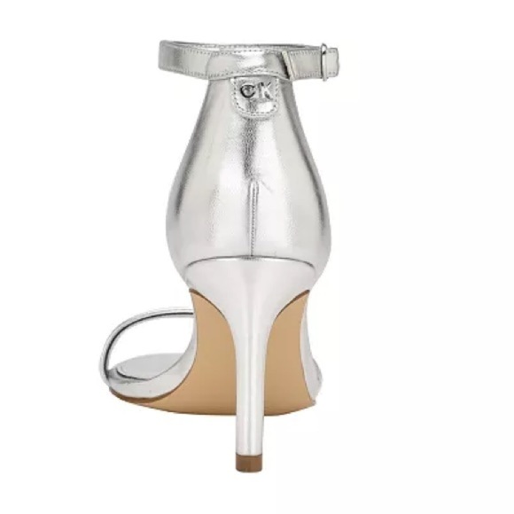 CALVIN KLEIN Women's Fairy Dress Sandals in Silver Faux Leather - Picture 3 of 16